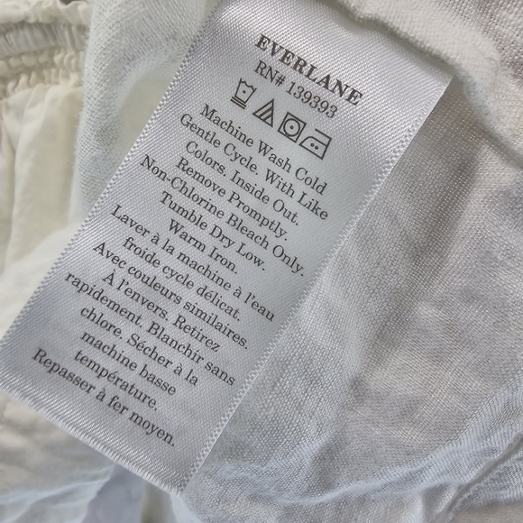 Everlane Tank Top Womens Small Linen Smocked Crop Picnic Shirt - Picture 9 of 12